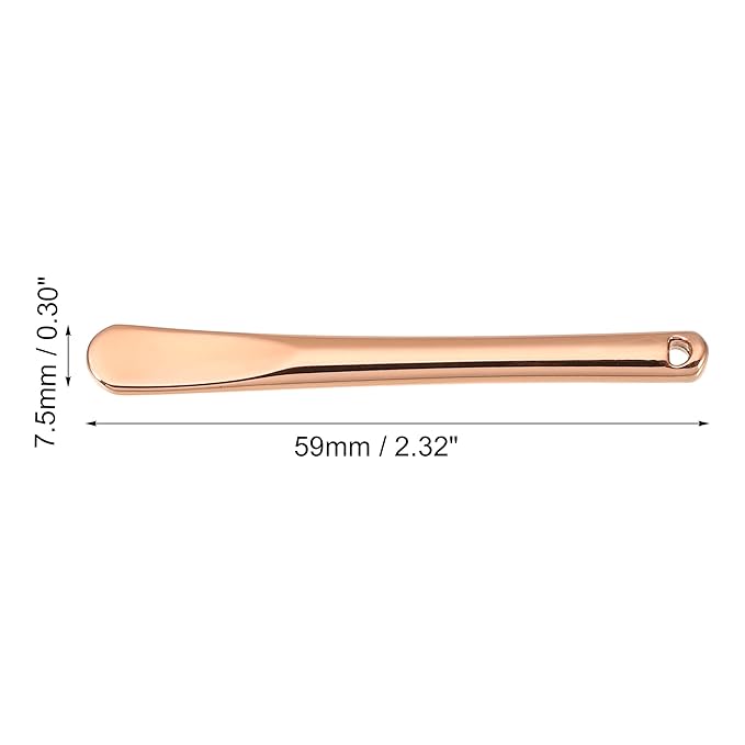 VOCOSTE 4 Pcs Makeup Spatula Mini Spoon, Eye Cream Massage Sticks Beauty Scoop, for Facial Cosmetic Face Cream, Zinc Alloy 2.32"x0.30", Rose Gold Tone-Velvo Beauty