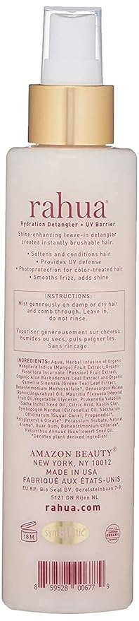 Rahua Hydration Detangler Spray + UV Barrier, 6.5 Fl Oz, Detangling Leave in Hair Care Softens Hair, Smooths Frizz, Supports Breakage & Damage, Conditioning for Brushable Shiny Hair, All Hair Types-Velvo Beauty