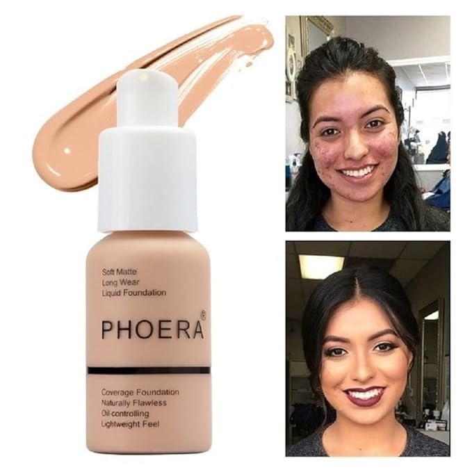 PHOERA Foundation, Flawless Soft Matte Liquid Foundation Makeup for Women. (106#Warm Sun)-Velvo Beauty