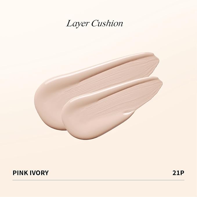 Heart Percent Dote on Mood Layer Cushion SPF 50+/PA+++ with Refill, Satin Glow Silky Flawless Finish Full Coverage Advanced Skincare Foundation (#21P)-Velvo Beauty