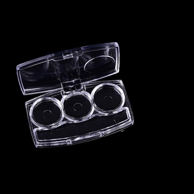10 Pcs Clear Empty Eyeshadow Palette Plastic Eyeshadow Storage Box Case with 3 Grids Palettes Lipstick Box Pigment Palette Tray Plastic Cosmetics Container Box DIY Makeup Powder Sample Box-Velvo Beauty