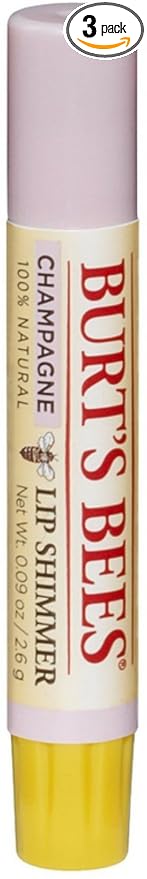 Burt's Bees Lip Shimmer, Champagne 0.09 oz (Pack of 3)-Velvo Beauty