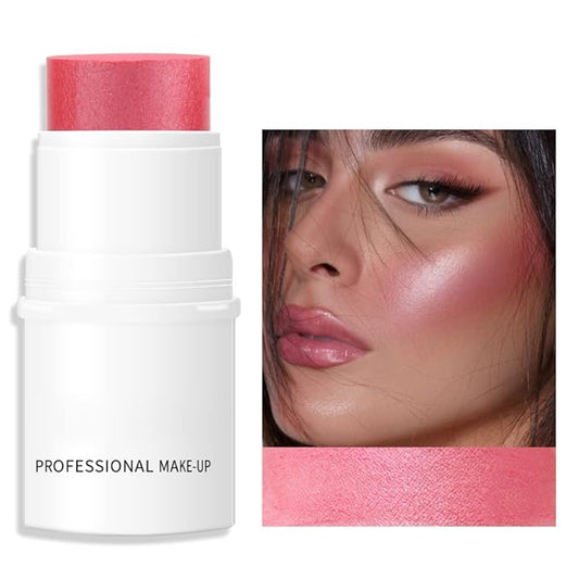 Cream Blush Stick for Cheeks, Waterproof Cream Makeup Blush Stick, Long-Lasting Multi-use Blush Makeup Stick, Natural-Looking, Lightweight Skin Tint Blush Makeup for All Skin-Velvo Beauty