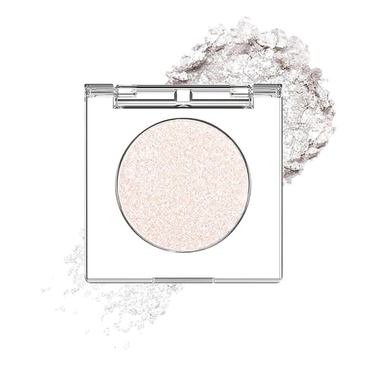 Monochrome Pressed Eyeshadow, Waterproof Neutral Powde Mini Shimmer Silver White Eyeshadow, sombras para ojos, Talc, Paraben & Cruelty Free (H02#Shimmer Silver White)-Velvo Beauty