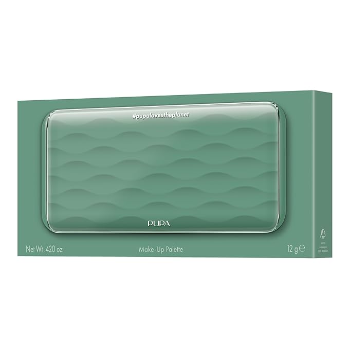 Pupa Milano Make-Up Palette M, 002 Green, 0.42 oz - Eyeshadow Palette with Matte, Shimmer, Metallic Finishes - Highly Pigmented Eyeshadow, Blush Palette - 11 Blendable Eye Makeup Shades - Talc-Free-Velvo Beauty