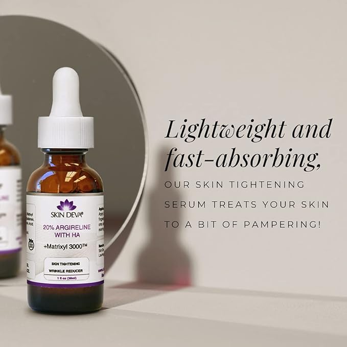 SKIN DEVA 20% Argireline Serum with Matrixyl 3000 Pure Hyaluronic Acid Serum For Face Deep Wrinkle Reducer Anti Aging Tones Skin and Stimulates Collagen Peptides Serum For Face-Velvo Beauty