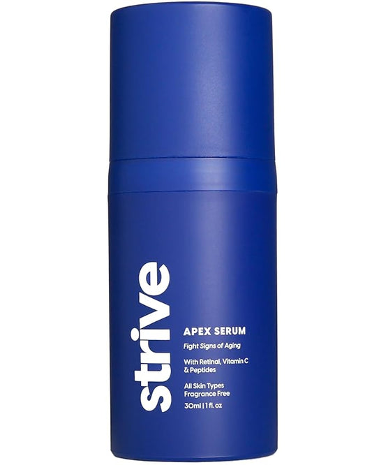 Strive - Anti-aging Retinal Serum - 0.1% Retinaldehyde, 10% Peptides & 2% Vitamin C E Ferulic Face Serum. Brightening, Firming, Wrinkle & Fine Line Reducing - Fragrance Free Anti aging Skincare - 30mL-Velvo Beauty