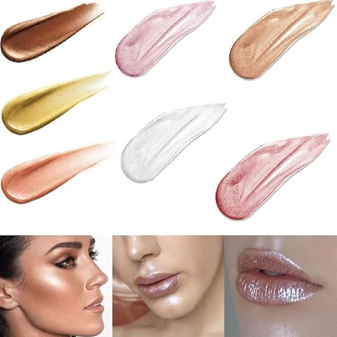 2 Pack Body Luminizer,Shimmer Body Highlighter Makeup Liquid Gloss Makeup for Glitte Face Body Gloss Cream.(104 Soft Yarn Pink)-Velvo Beauty