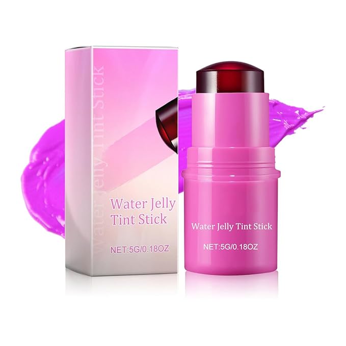 Milk Cooling Water Jelly Tint Blush Stick Face Makeup, Sheer Lip & Cheek Stain, Buildable Watercolor Finish,Vegan, Cruelty Free - 0.18 fl oz (BERRY)-Velvo Beauty