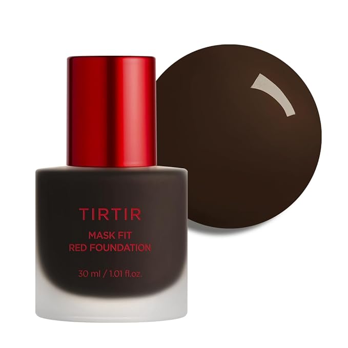 TIRTIR Mask Fit Red FoundationㅣLong Lasting Flawless Coverage, Energy Essence, Lightweight, Hydrating, Pore-Blurring, Breathable Satin Finish, Makeup, Radiant Skin, #55N Espresso, 1.01 Fl Oz-Velvo Beauty