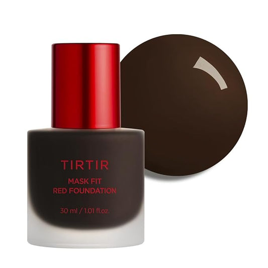 TIRTIR Mask Fit Red FoundationㅣLong Lasting Flawless Coverage, Energy Essence, Lightweight, Hydrating, Pore-Blurring, Breathable Satin Finish, Makeup, Radiant Skin, #55N Espresso, 1.01 Fl Oz-Velvo Beauty