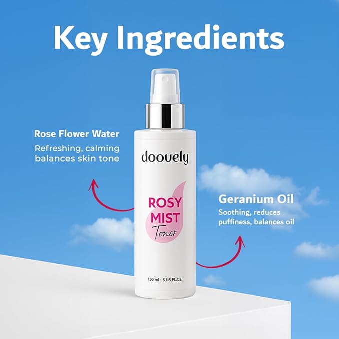 Rosy Mist Hydrating Toner – 150ml, Rose Water Spray for Face | Refreshing Toner & Face Mist Hydrating Spray for Glowing Skin, Instant Hydration, and Natural Radiance – All Skin Types.-Velvo Beauty