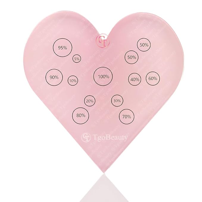 TgoBeauty Acrylic Mix Heart Palette Permanent Makeup Ink Color Ratio Tool Heart Pink Cosmetic Makeup Palette for Eyebrow Lip Nail Art Makeup (Pink)-Velvo Beauty