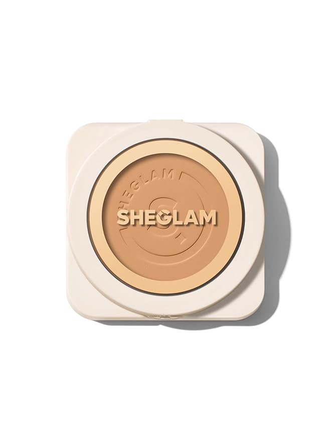 SHEGLAM SKin-Focus Full Coverage Powder Foundation Oil-Control Lightweight Face Pressed Powder Makeup-Honey-Velvo Beauty