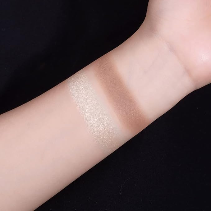 ELLESY Highlighter Makeup Palette Shimmer Face Bronzer and Highlighter Contouring Palette Makeup Kit Sculpting Contour Powder Palette with brush-C02-Velvo Beauty