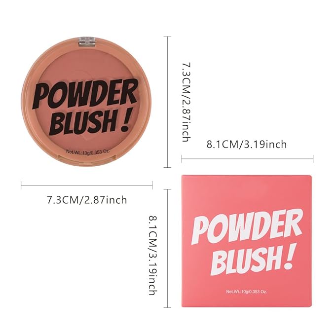 Single Matte Cheeks Face Cream powder Blush Makeup Palette, Bronze Brown Singles Blushes for Older Women, Monochrome Highly Pigmented Daily Evening Girls Blush Gift, Rubor en Polvo, 06-Velvo Beauty