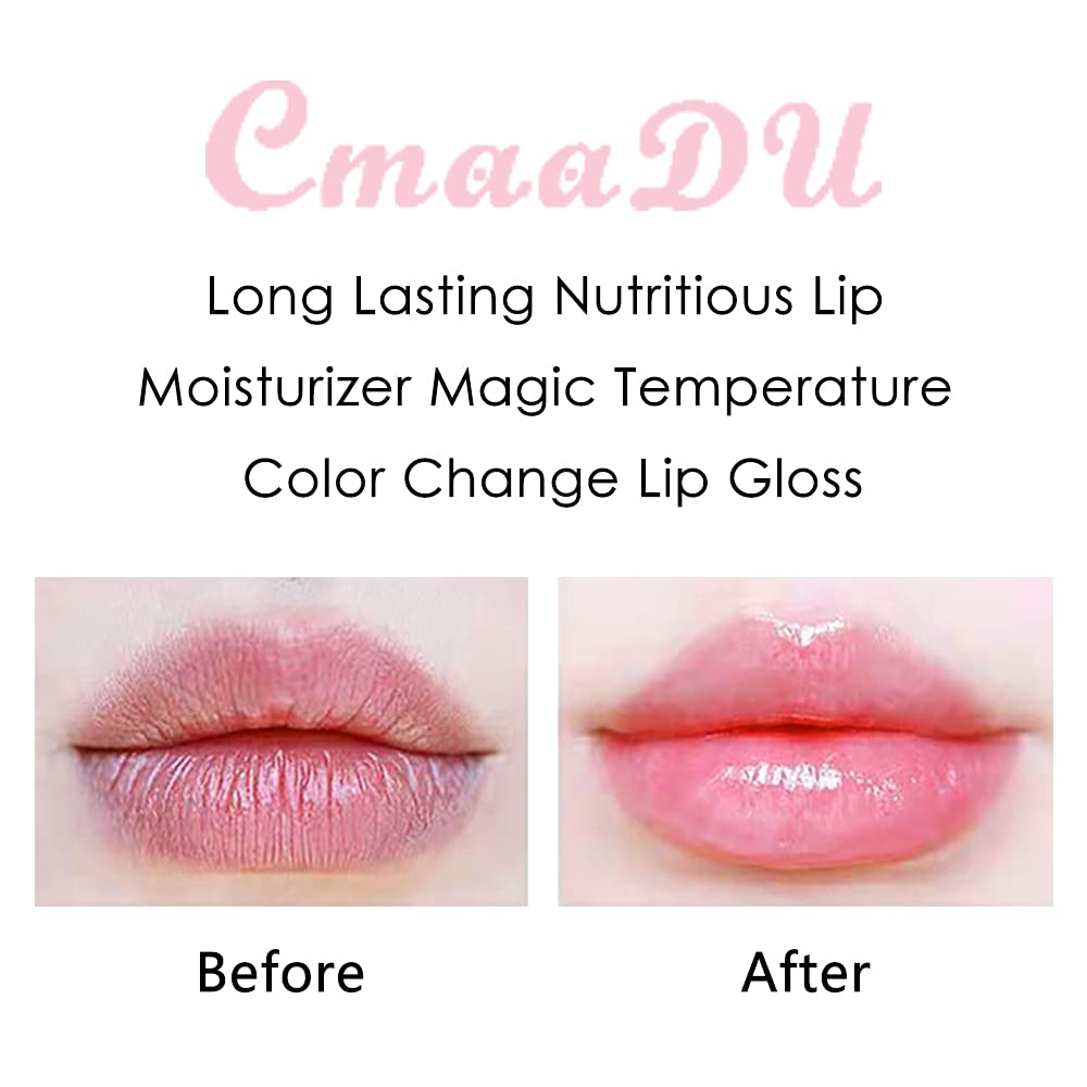evpct 2Pcs Clear Color Changing PH Tinted Lip Gloss Sets for Women, Pink Mood Lip Oil Gloss Balm Tint Stain Glaze Pack Hydrating 0.11 fl.oz *2-Velvo Beauty