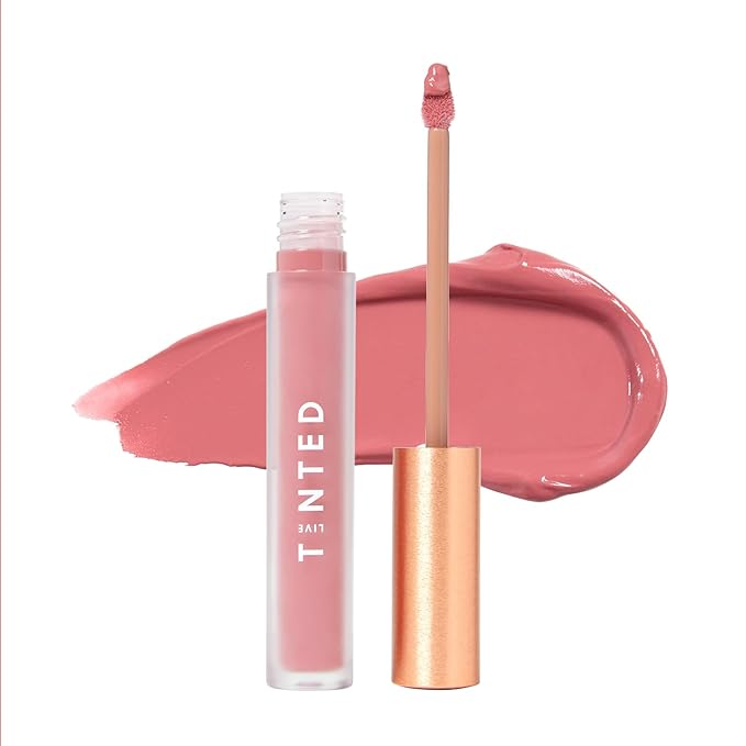 Live Tinted Huelip Liquid Lip Crème - Weightless, Long-Lasting Liquid Lip with Hyaluronic Acid and Jojoba Oil For a Soft, Comfortable, Moisturized Finish - 0.09 fl oz - Dusty Rose-Velvo Beauty