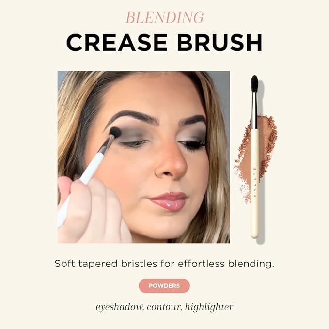 HALEYS Makeup Brush Set 5 pcs: Soft, Streak-free, Perfect Blending, Buff, Blurs and Smooth, Premium Luxury Vegan Bristles, For Liquid, Cream or Powder, Vegan, Cruelty-free, Sustainable Wood-Velvo Beauty