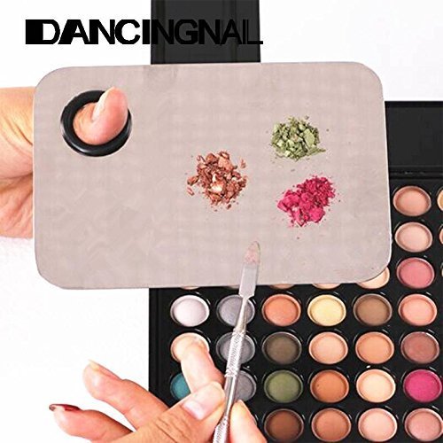 Onwon Stainless Steel Professional Pro Lady Cosmetic Makeup Palette Nail Eye Shadow Mixing Makeup Palette with Spatula Tool(150x100MM)-Velvo Beauty