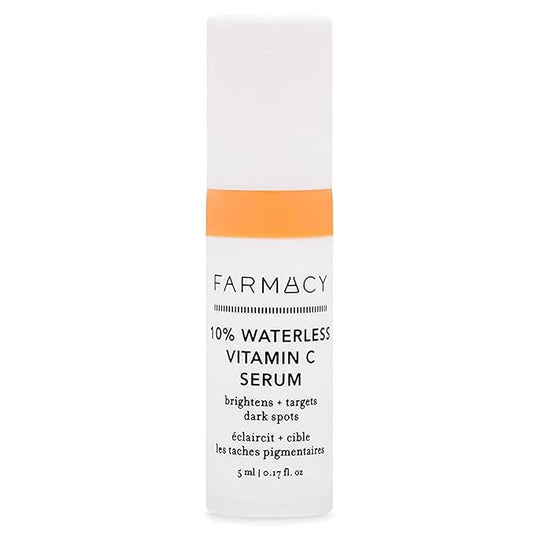 Farmacy 10% Vitamin C Face Serum - Waterless Vitamin C Skin Care Serum to Brighten, Firm + Smooth Skin Texture - Enriched with Upcycled Tangerine Peel to Boost Skin's Moisture + Radiance (5ml)-Velvo Beauty