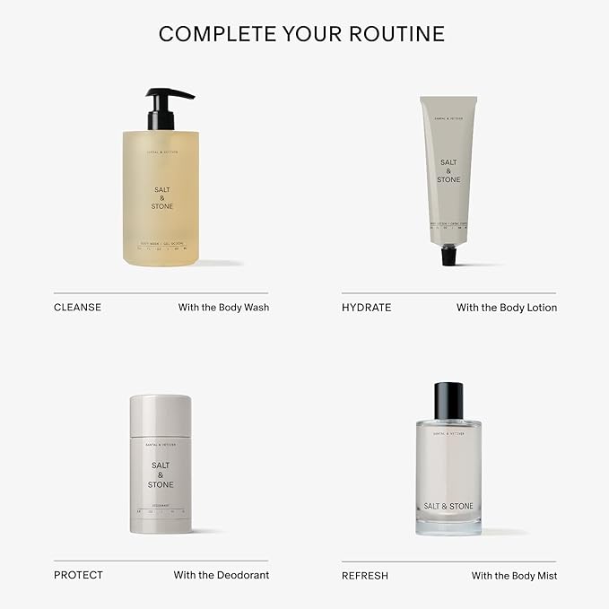 Salt & Stone Body Lotion for Women & Men | Hydrates, Nourishes & Softens Skin | Restores Dry Skin | Fast-Absorbing | Cruelty-Free & Vegan (100 ml) (Santal & Vetiver)-Velvo Beauty