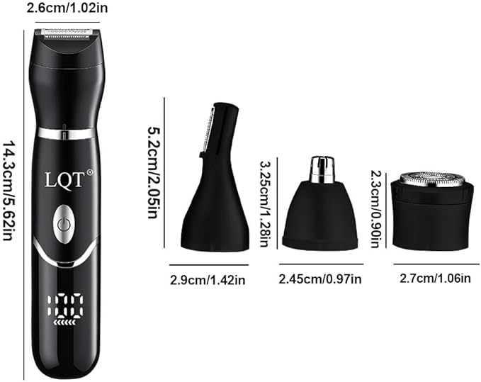 Electric Bikini Trimmer for Women,Led Power Display Removal for Body Nose Hair Trimmer Face Shavers Eyebrow Legs Armpit Bikini Area Pubic Underarms Rechargeable Portable 4 in 1 Womens Razors Set-Velvo Beauty
