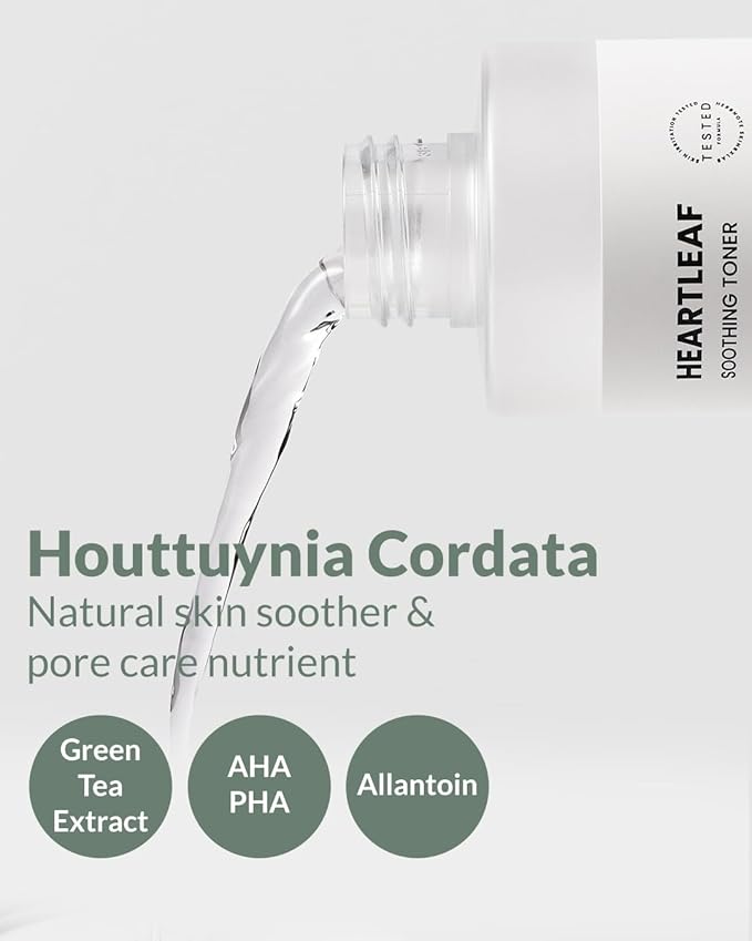 Heartleaf Soothing Moisture Toner - Low pH, 80% Heartleaf Extract, Enriched with Houttuynia Cordata & Green Tea, Clinically Tested, No Irritation - Ideal for Sensitive Skin, 6.76 f l. oz-Velvo Beauty