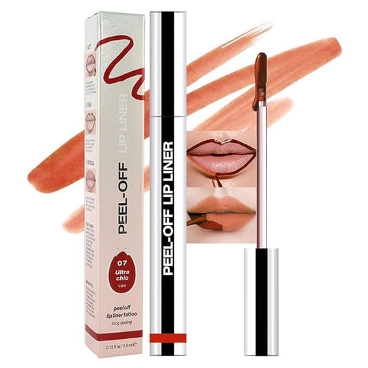 Matte Lip Stain Peel Off Lip Liner, Orange Red Peel Off Lip Stain Tattoo,Long Lasting & Waterproof Peel Off Lip Gloss Lip Liner,Transfer-Proof All Skin Types.0.12 fl oz #07-Velvo Beauty