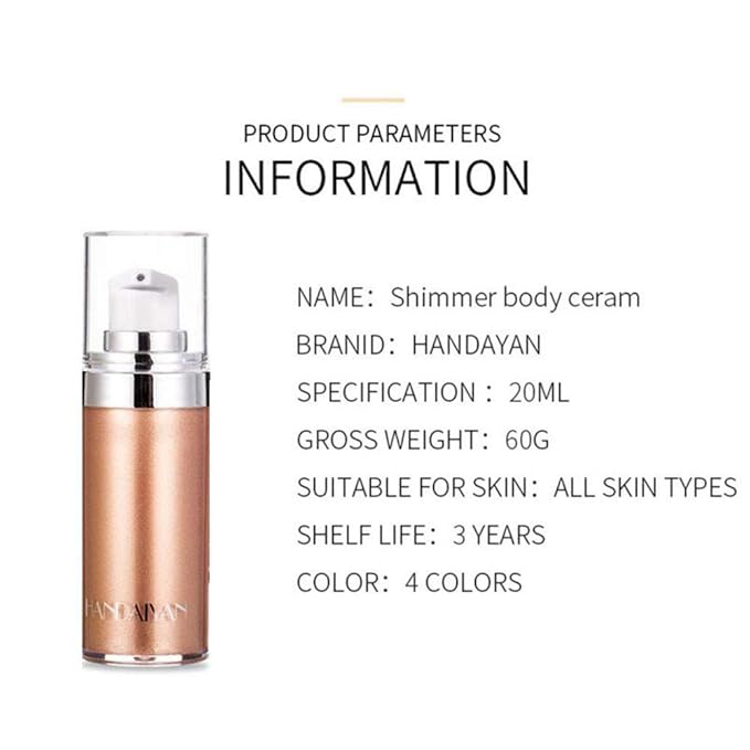 Body Face Luminizer Highlighter Cream Spray Liquid Bronzer Illuminator Glow Glistening Makeup Foundation Cheekbone & Blush Liquid Highlighter Smooth Shimmer Glow Makeup(#01 Pearl White)-Velvo Beauty