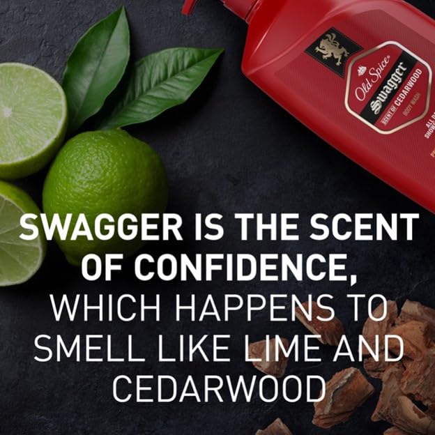 Old Spice Swagger Scent of Confidence, Body Wash for Men, 24 fl oz (Pack of 4)-Velvo Beauty
