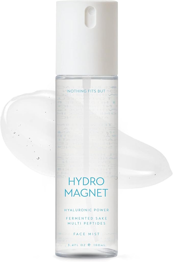NOTHING FITS BUT Hydro Magnet Facial Mist, Hydrating Toner with Hyaluronic Acid, Fermented Sake & Multi Peptides (3.4 Fl Oz/ 100 ml)-Velvo Beauty
