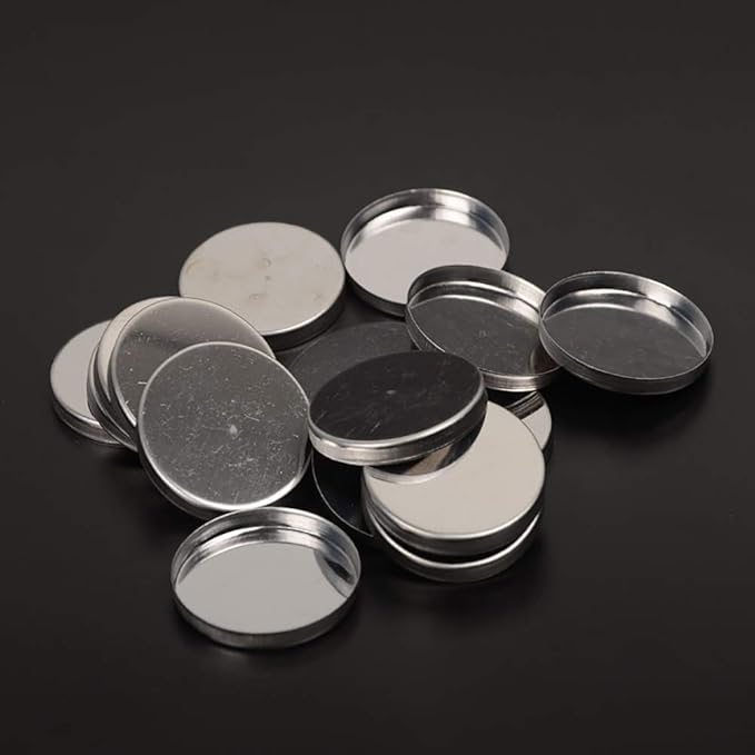 50 Pcs 26mm Empty Round Metal Tin Palette Pans Cosmetic Eyeshadow Blush Organizer for Magnets Cosmetic Palettes-Velvo Beauty