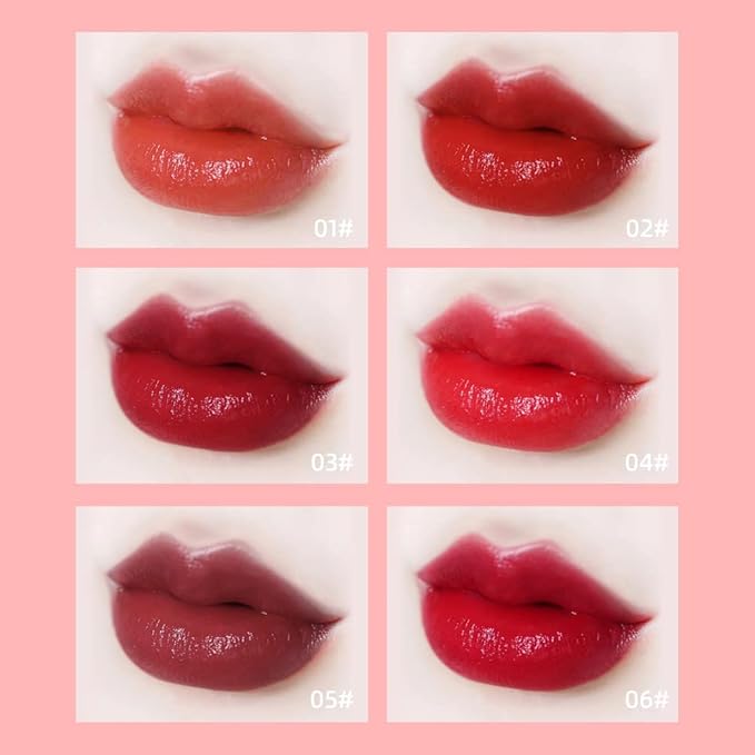 Miniling 6 Colors Lip Tint Stain Set,Korean Gloss Plumping Mini Liquid Lipstick,Multi-use and Cheek Tint,Long lasting Non-Stick Cup Waterproof, High Pigment, Vivid Color, Makeup, 1.0 Count-Velvo Beauty