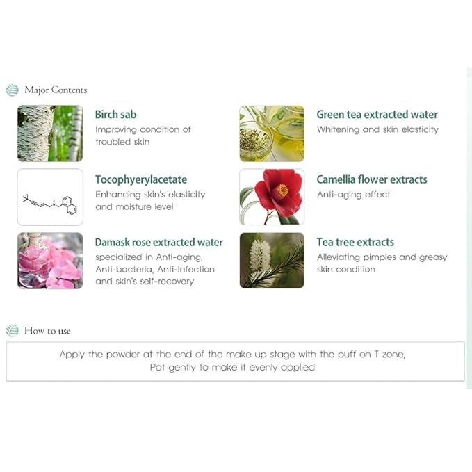 THESAEM Saemmul Perfect Pore Powder - Oil & Sebum Control Long Lasting Silky Face, Skin Soothing & Purifying with Green Tea Water and Tea Tree Extract, 0.18oz. 2 Pack-Velvo Beauty