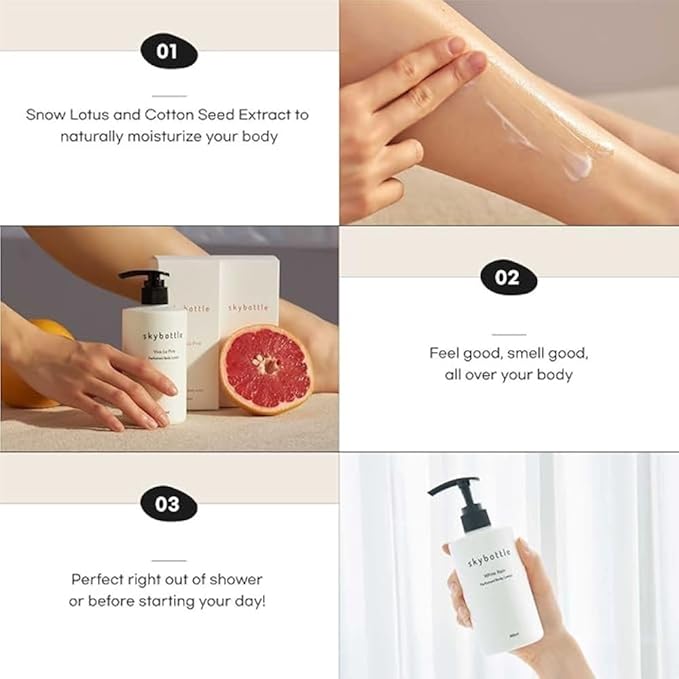 skybottle Perfumed Body Lotion with Pump, Fast Absorbing, Korean Skin Care, Ylang Ylang, Jasmine, Musk Scented Lotion for Women & Men, 10.1 Fl. Oz-Velvo Beauty