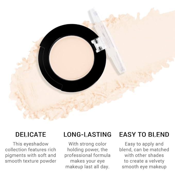 Single Matte Eyeshadow Makeup Palette, Neutral Beige Nude Eyeshadows Singles, Monochrome Eye Shadow Palette Makeup for Women, de sombras de ojos, Highly Pigmented Daily Evening Girls Eyeshadow-Velvo Beauty