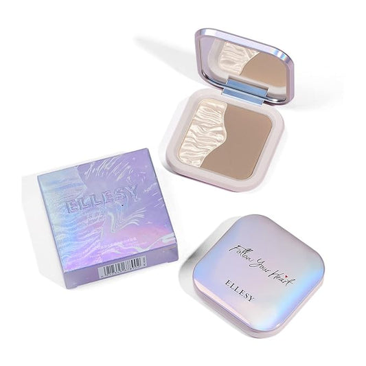 ELLESY Highlighter Makeup Palette Face Sculpting Highlighter Contouring Palette Lightweight Makeup Kit Silky Texture Contour Powder Palette with brush-C01-Velvo Beauty