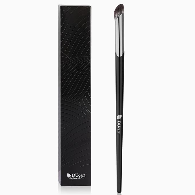 DUcare Nose Contour Brush, Angled Concealer Brush Under Eye, Small Under Eye Makeup Brush for Dark Circles Puffiness Puffy Face Eyebrow Eyes (V02 Mini Contour Brush)-Velvo Beauty