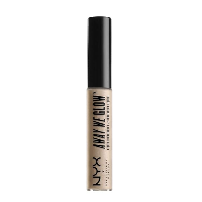 NYX Professional Makeup Away We Glow Liquid Highlighter, Crystal Glare, 0.22 Fluid Ounce-Velvo Beauty