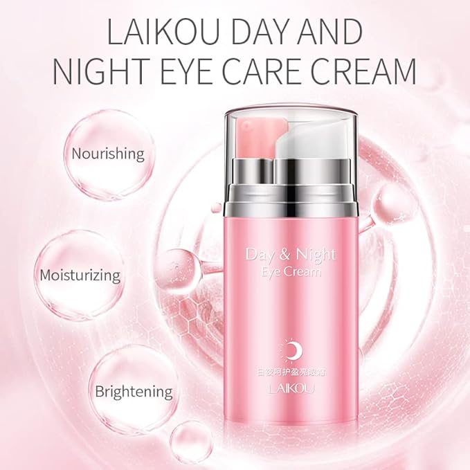 Rose Essential Oil Day and Night Eye Cream, Eye Cream for Dark Circles & Puffiness, Moisturizing Hydrating Fade Fine Lines Eye Bags Removal Dark Circles Firming Eye Skin For Women, Gift for Travel-Velvo Beauty