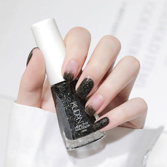 Nail Polish set - Nail Lacquer Quick Dry, Full Size, Vibrant, Colorful, Trendy, Glitter, Glossy, Metallic, Matte Nail Art Nail Shades (N36 Stars in Black, 52g)-Velvo Beauty