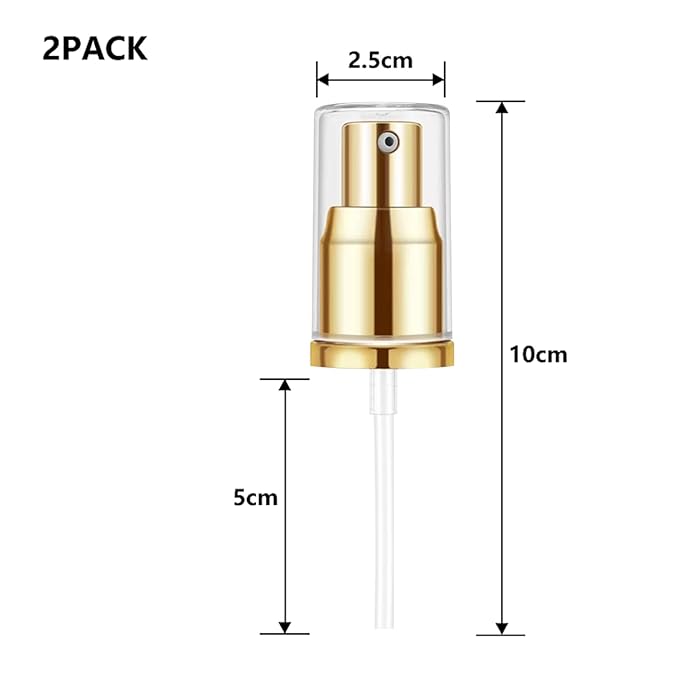 Chris.W 2Pack Foundation Pump for Estee Lauder Double Wear Foundation(Gold)-Velvo Beauty