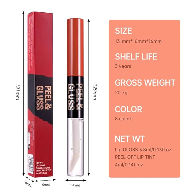3Pcs Peel Off Lip Gloss Tattoo and Lip Oil, Lip Stain Peel Off Masque - Peel Off Lip Tint ,Long Lasting Waterproof Transfer-proof Lip Mask Lip Gloss Peel Off Lip Liner,Stay Lip Makeup 03#+04#+05#-Velvo Beauty