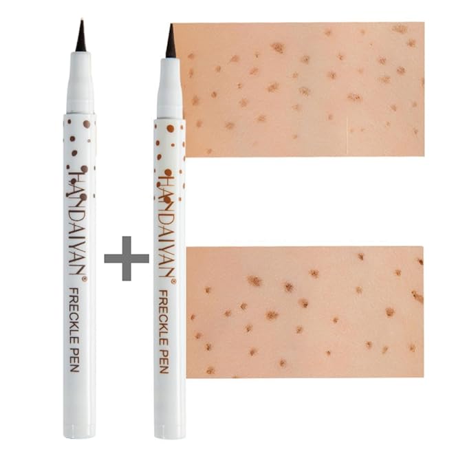 Freckle Pen Face Concealer Point Out Natural Waterproof Longlasting Fake Freckles 2 Pcs Light Brown & Natural Coffee-Velvo Beauty