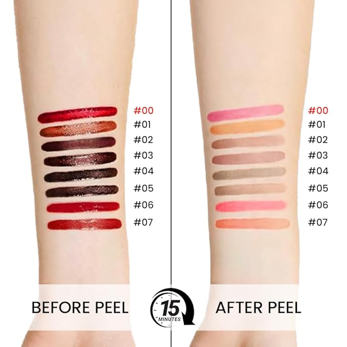 Peel Off Matte Liquid Lip Gloss Stain-Lip Liner with Tweezer, Delicate Pink Peel Off Lip Stain, Long Lasting & Waterproof Lipstick Tattoo, Transfer-Proof Lip Gloss for All Skin Types (00#, 1Pcs)-Velvo Beauty