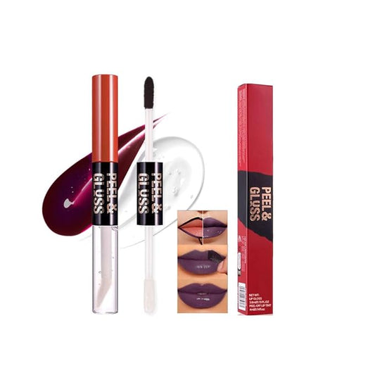 Plum Purple Peel Off Lip Gloss Masque,Lip Stain Peel Off Tattoo-Peel Off Lip Tint and Lip Oil 2-in-1,Long Lasting Waterproof Transfer-proof Lip Mask Lip Gloss Peel Off Lip Liner,for All Skin Type 08#-Velvo Beauty