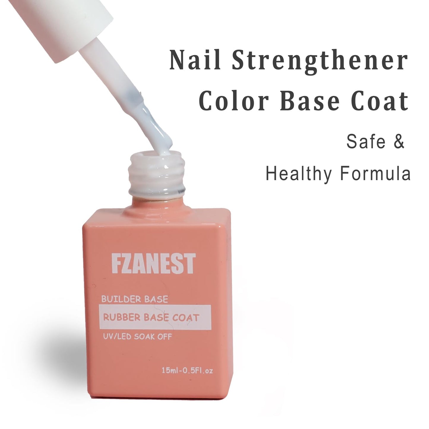 FZANEST Rubber Base Builder Gel for Nails Kit, 6pcs*7.5ml in a Bottle, Nail Strengthener Extension With Jelly Natural Nude Pink Colors, UV Soak Off Polish-Velvo Beauty