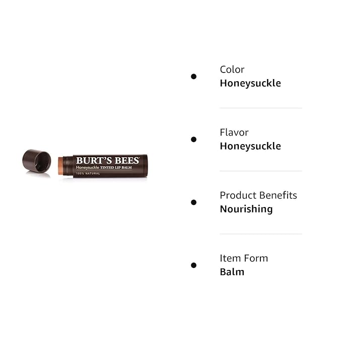Burts Bees Tinted Lip Balm, Honeysuckle, 0.15 Ounce (3 Pack)-Velvo Beauty