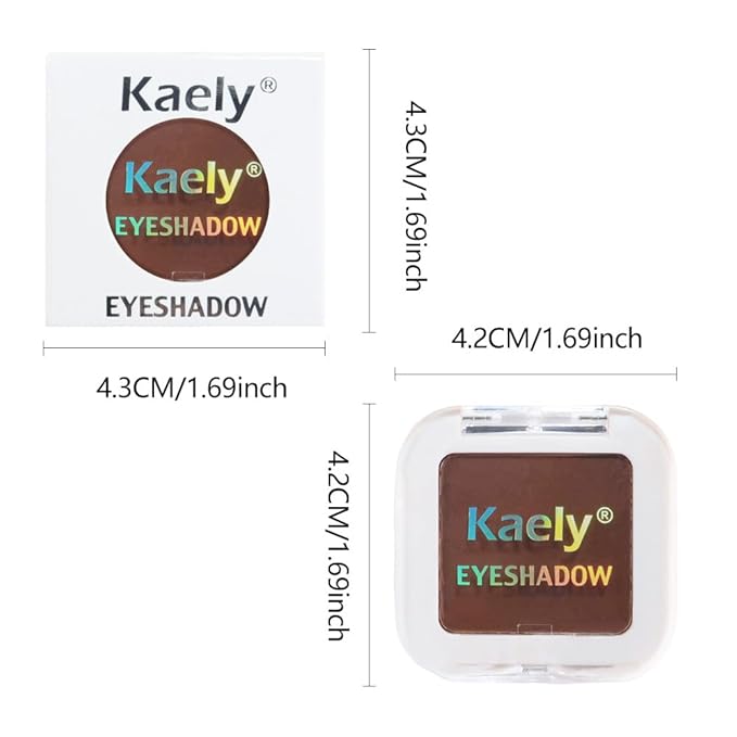 Kaely Pressed Single Eyeshadow Makeup, Coffee Matte Highly Pigmented Monochrome Eye Shadow Palette, Waterproof Neutral Powde Mini Eyeshadow, sombras para ojos, Lightweight Blendable, 09